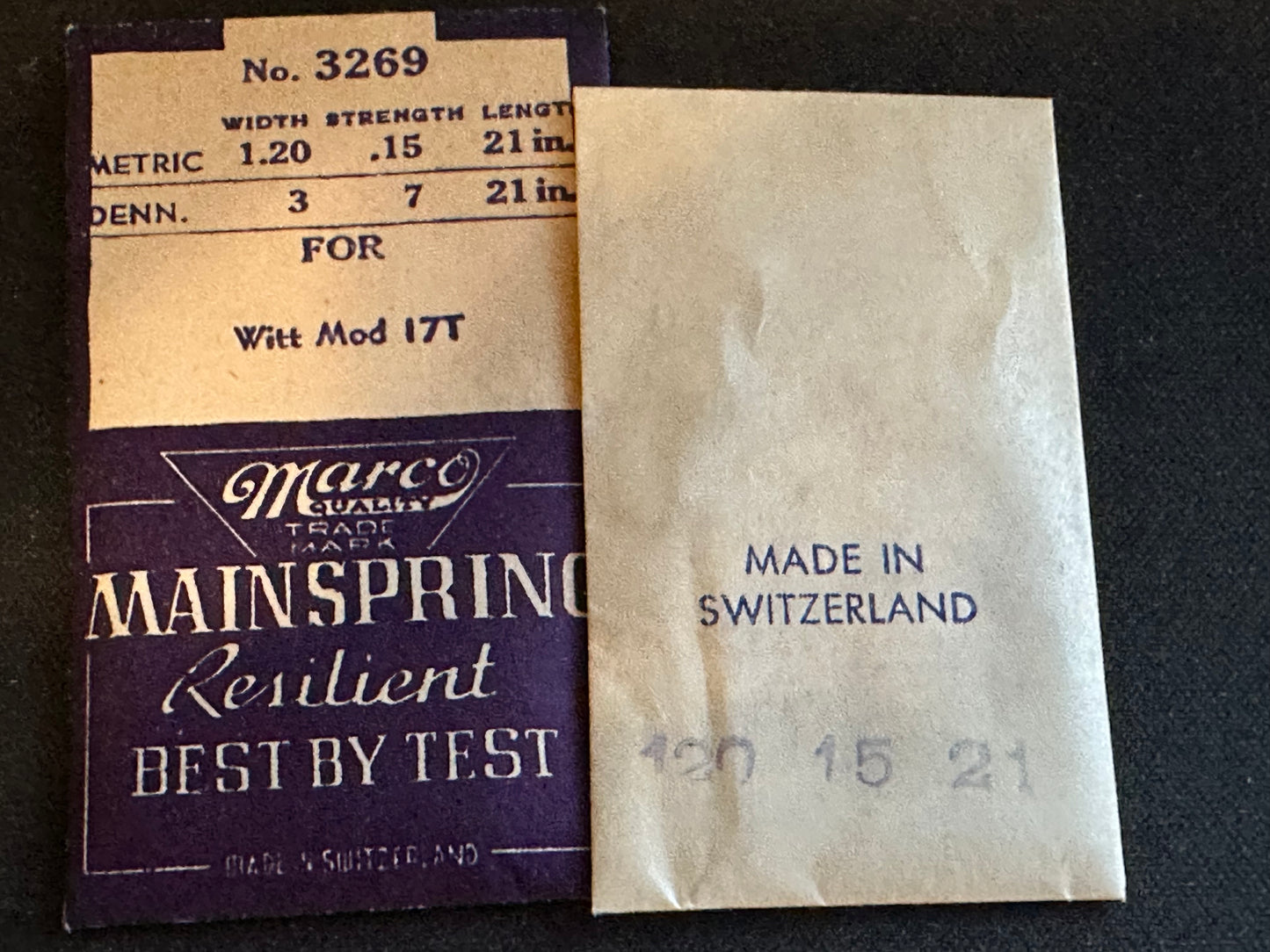 Marco Mainspring #3269 for Wittnauer Caliber 17T - Steel