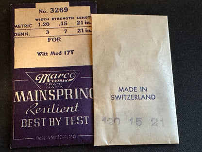 Marco Mainspring #3269 for Wittnauer Caliber 17T - Steel