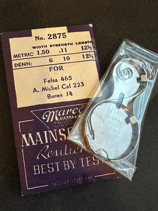 Marco Mainspring #2875 for A. Michel 223, Felsa 465, Buren 14 - Steel