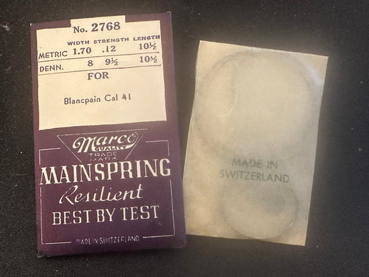 Marco Mainspring #2768 for Blancpain 41, MST 379 - 404 - Steel