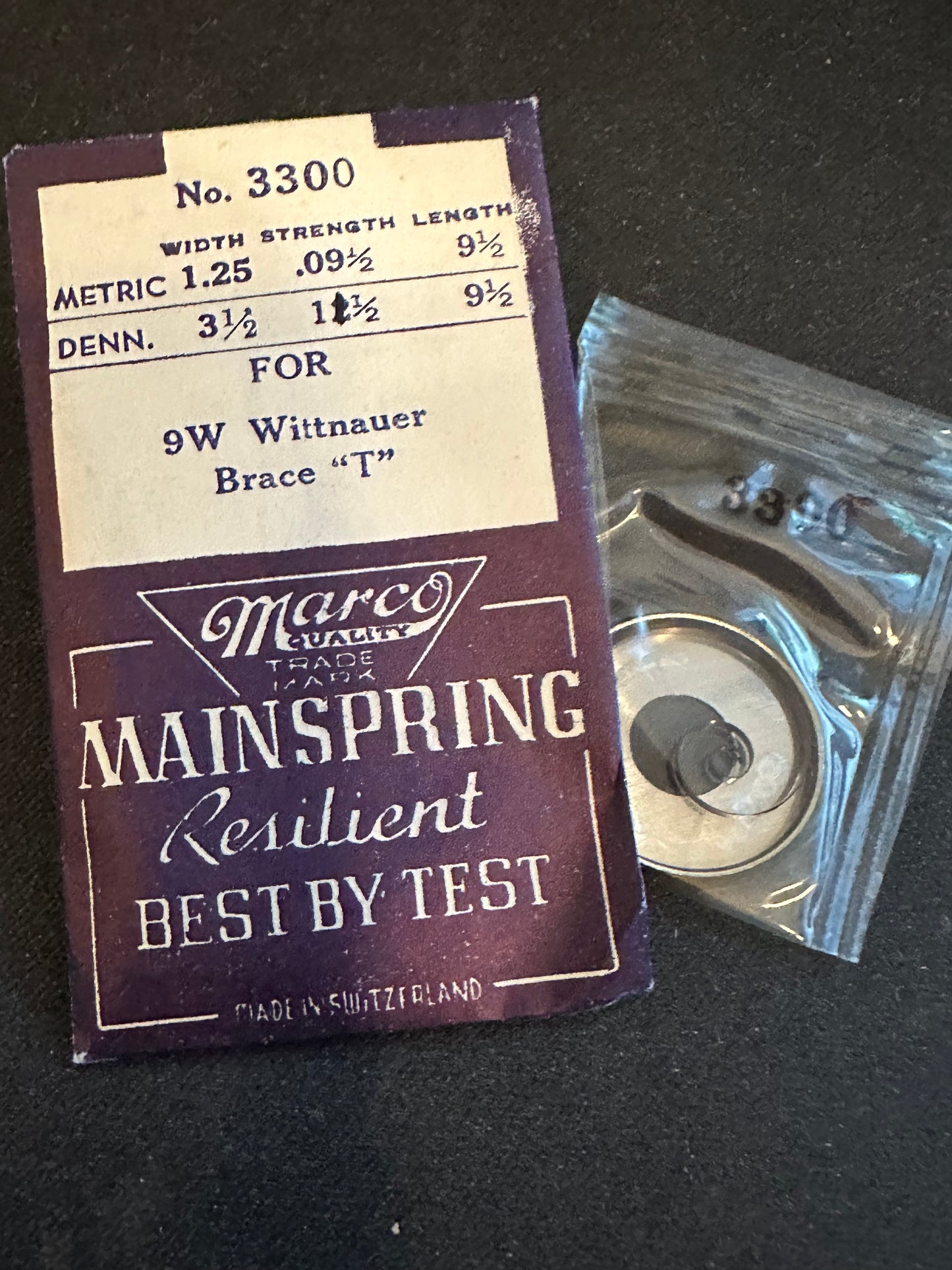 Marco Mainspring #3300 for Wittnauer Caliber 9W - Steel