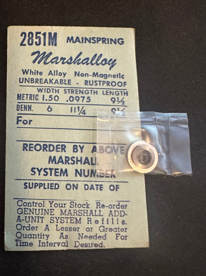 Marco Marshalloy Mainspring 2851M for Benrus CF, Wittnauer 11RW, ETA 1156 - Alloy
