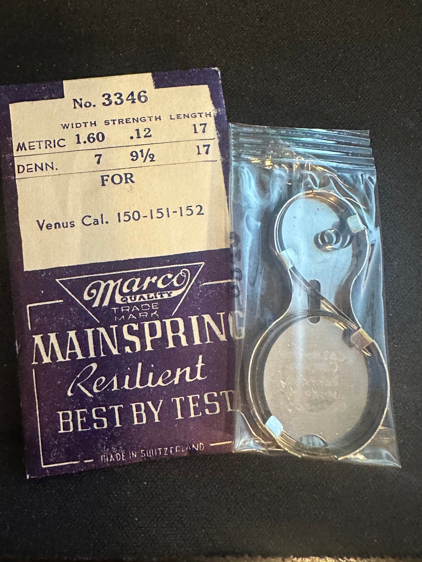 Marco Mainspring #3346 for Venus 150, 151, 152 Chronograph - Steel