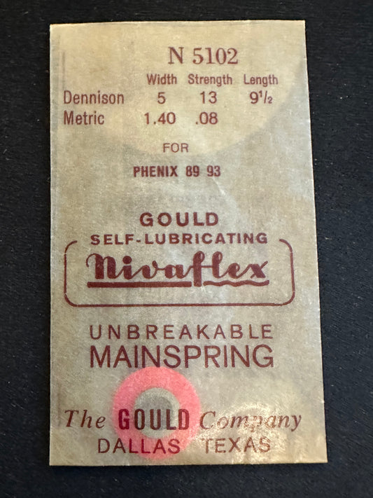 Nivaflex Unbreakable Mainspring N5102 for Phenix caliber 89, 93 - Alloy