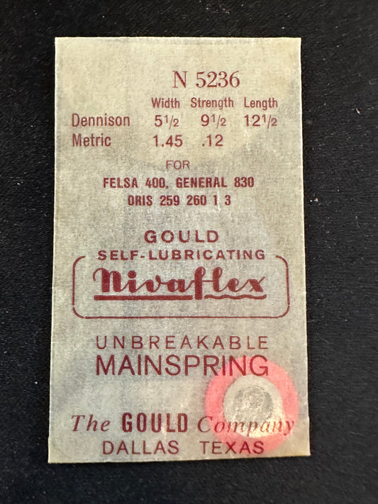 Nivaflex Unbreakable Mainspring N5236 for Felsa 400, Oris 259, 260, 261, 261 - Alloy