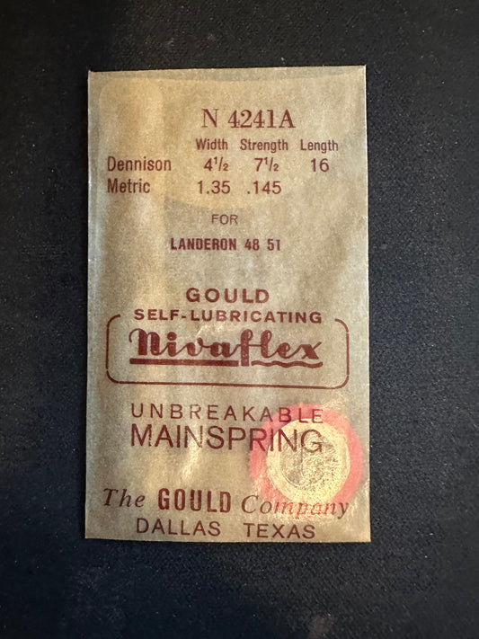 Nivaflex Unbreakable Mainspring N4241A for Landeron caliber 48, 51 Chronograph - Alloy