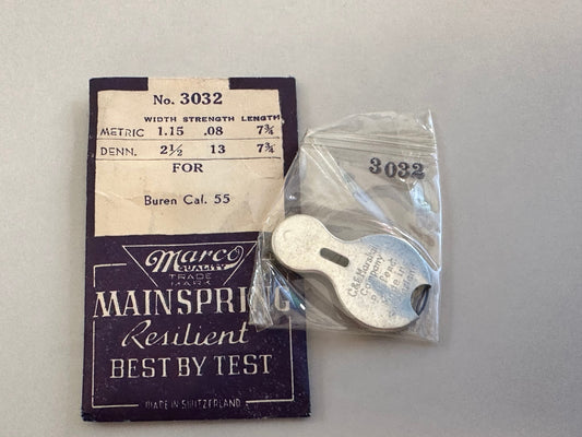 Marco Mainspring #3032 for Buren caliber 55 - Steel