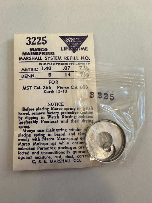 Marco Mainspring 3225 for Pierce 608, MST 366, Kurth 13-10 - Steel