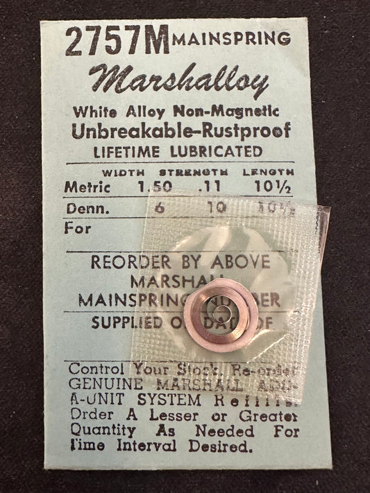 Marco Marshalloy Mainspring 2757M for AS 922, 1280, 1287, MST 352, 371 - Alloy