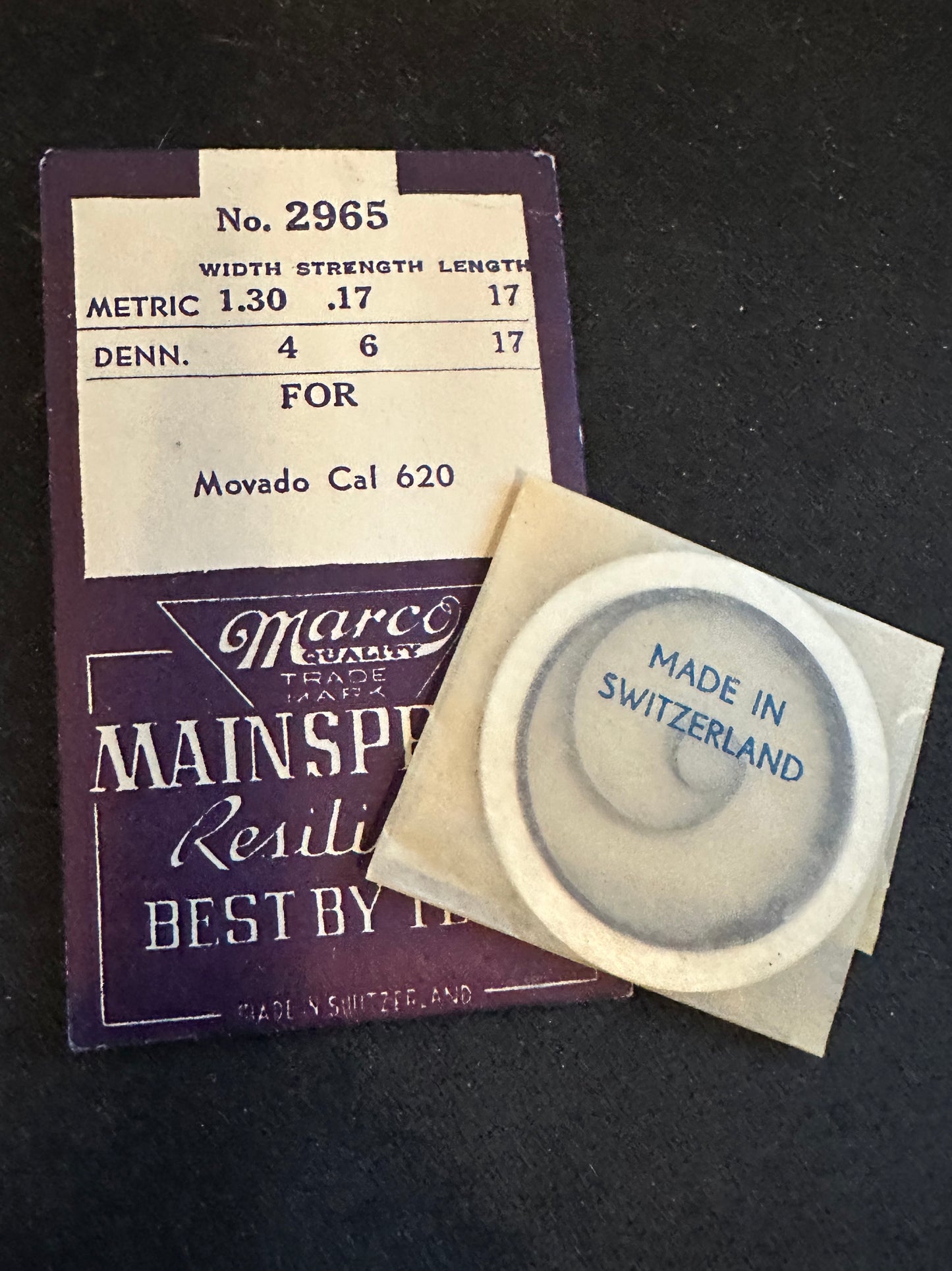 Marco Mainspring #2965 for Movado caliber 620 - Steel