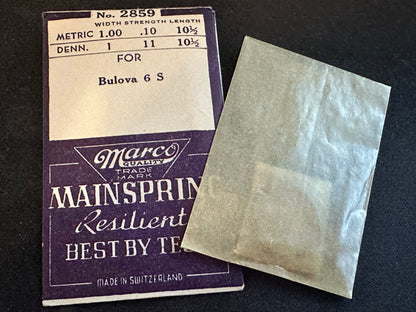 Marco Mainspring No. 2859 for Bulova caliber 6S - Steel
