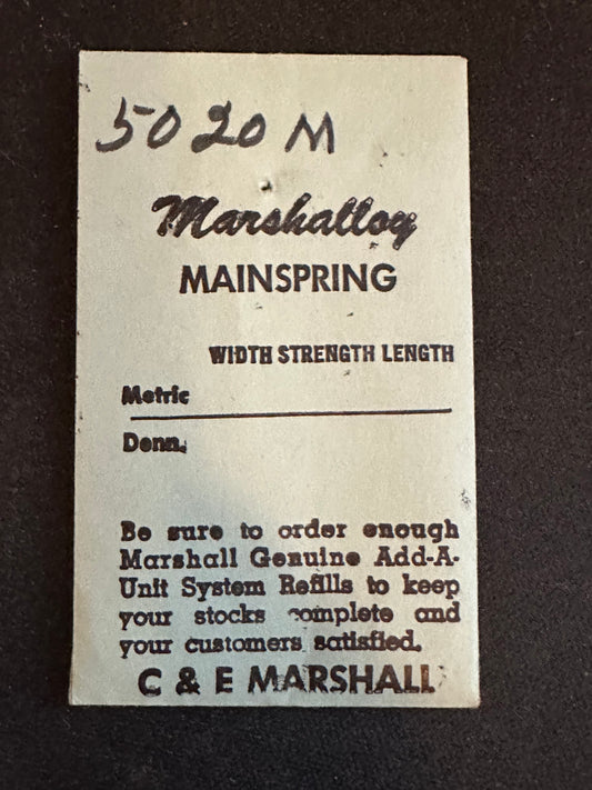Marco Marshalloy Mainspring 5020M for Wittnauer 11AR, 11ARK, AS 1361, 1402 Automatic - Alloy