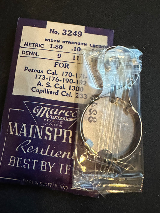 Marco Mainspring #3249 for AS 1300, Cupilliard 233, Peseux 170 to 176 - Steel