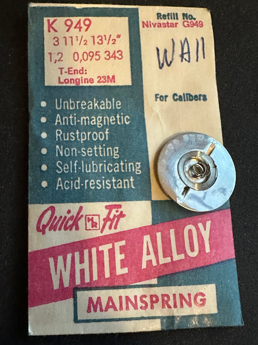 HR Quick Fit Mainspring K949 for Longines caliber 23M - Alloy