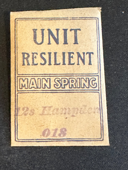 Hampden 12s Mainspring No. 6696 Made by Waltham - Steel