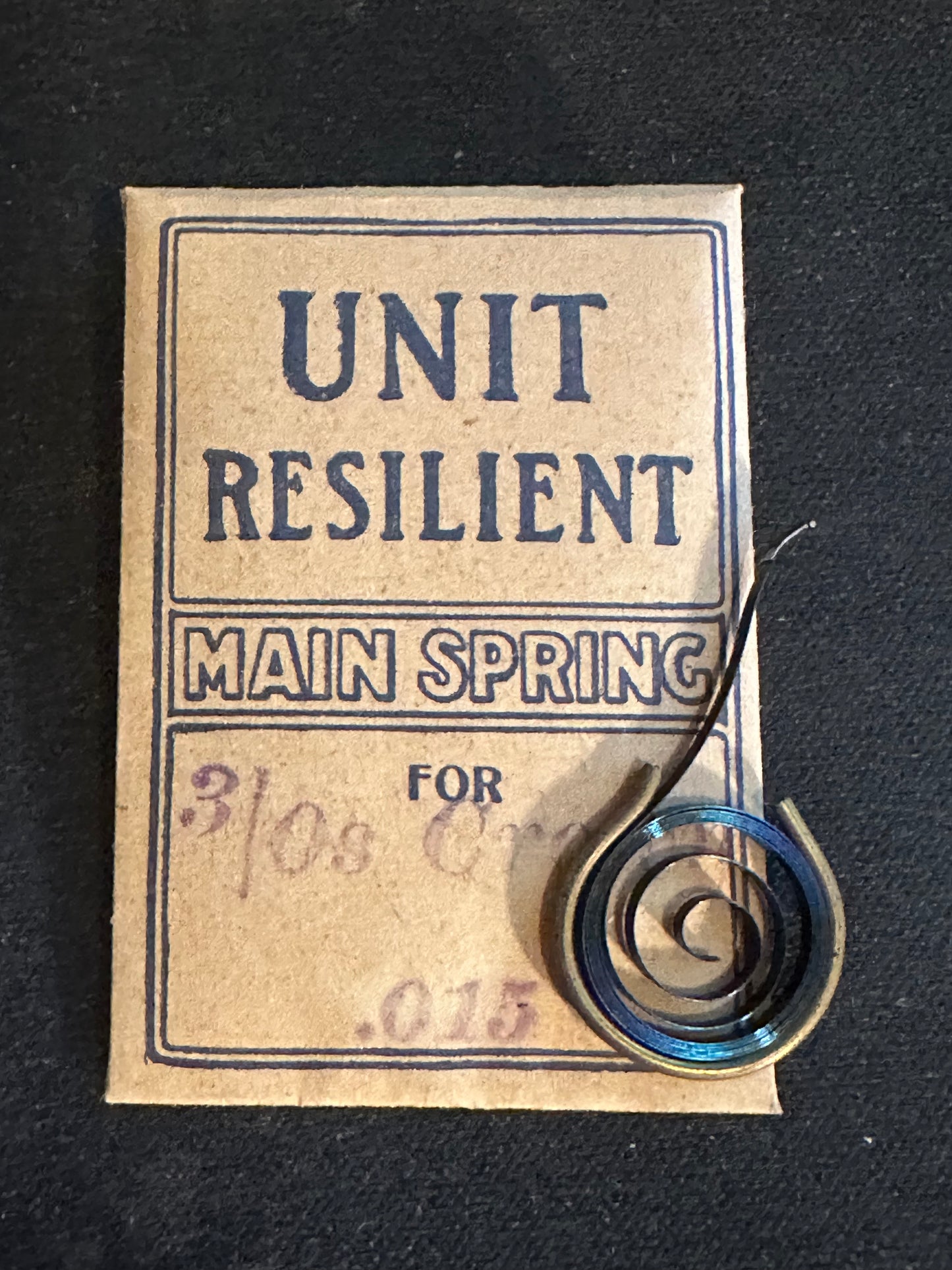 Crown 3/0s Mainspring No. 1323 Made by Waltham - Steel