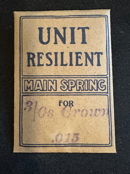Crown 3/0s Mainspring No. 1323 Made by Waltham - Steel