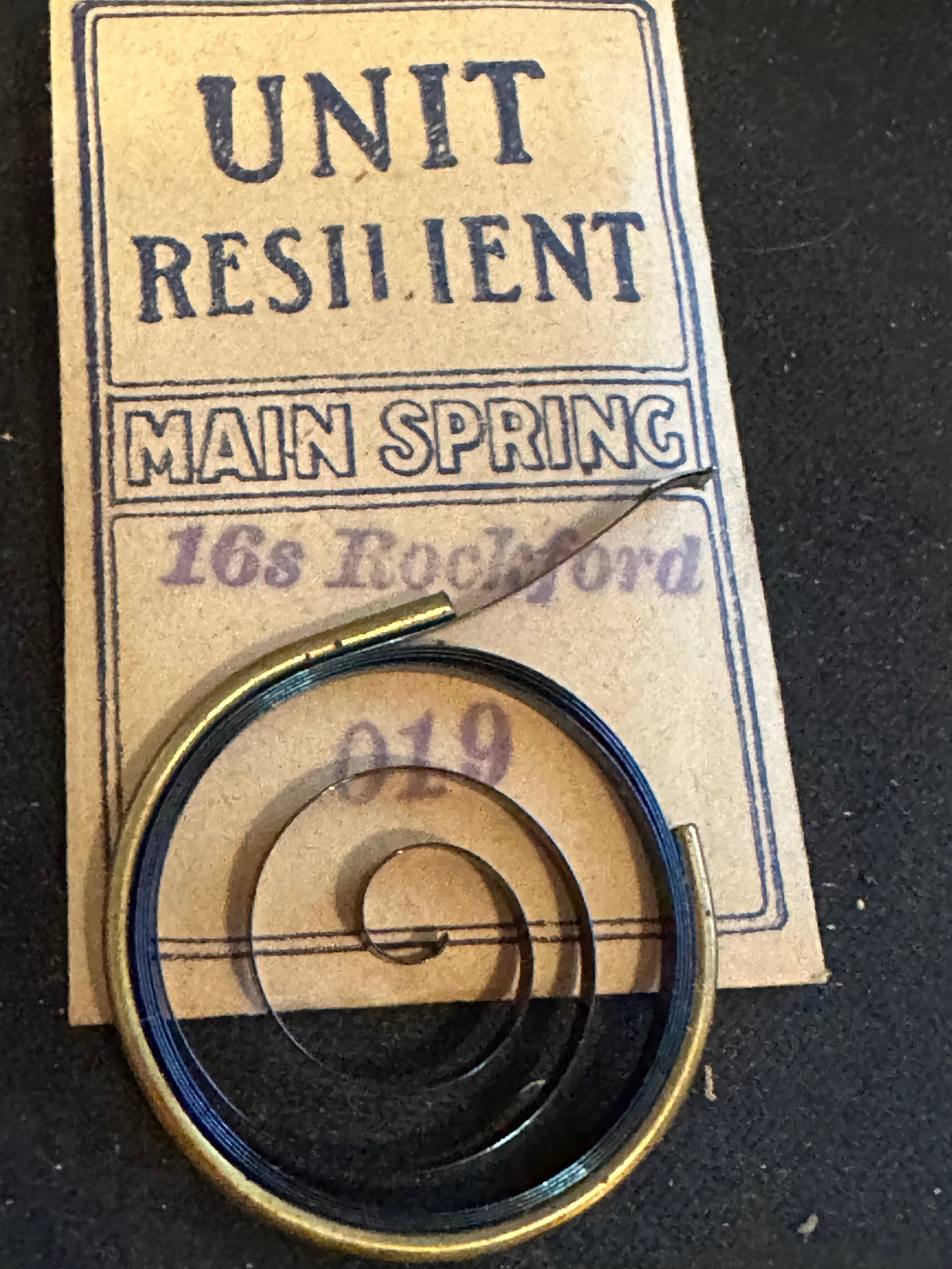 Rockford 16s Mainspring No. 822 Made by Waltham - Steel