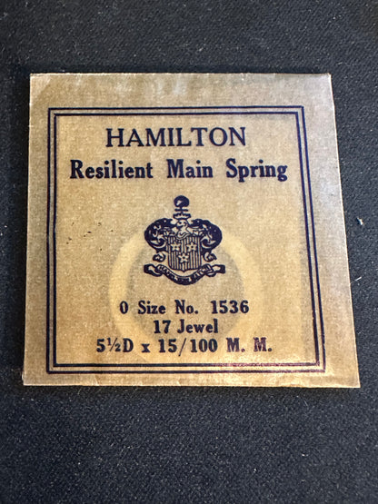 Hamilton Factory Mainspring for 0s Hamilton No. 1536 - Steel