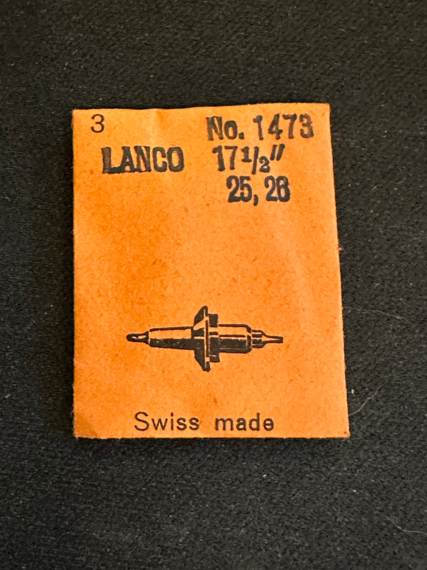 Ronda Balance Staffs (3) for Langendorf 17½ ligne caliber 25, 26 - new