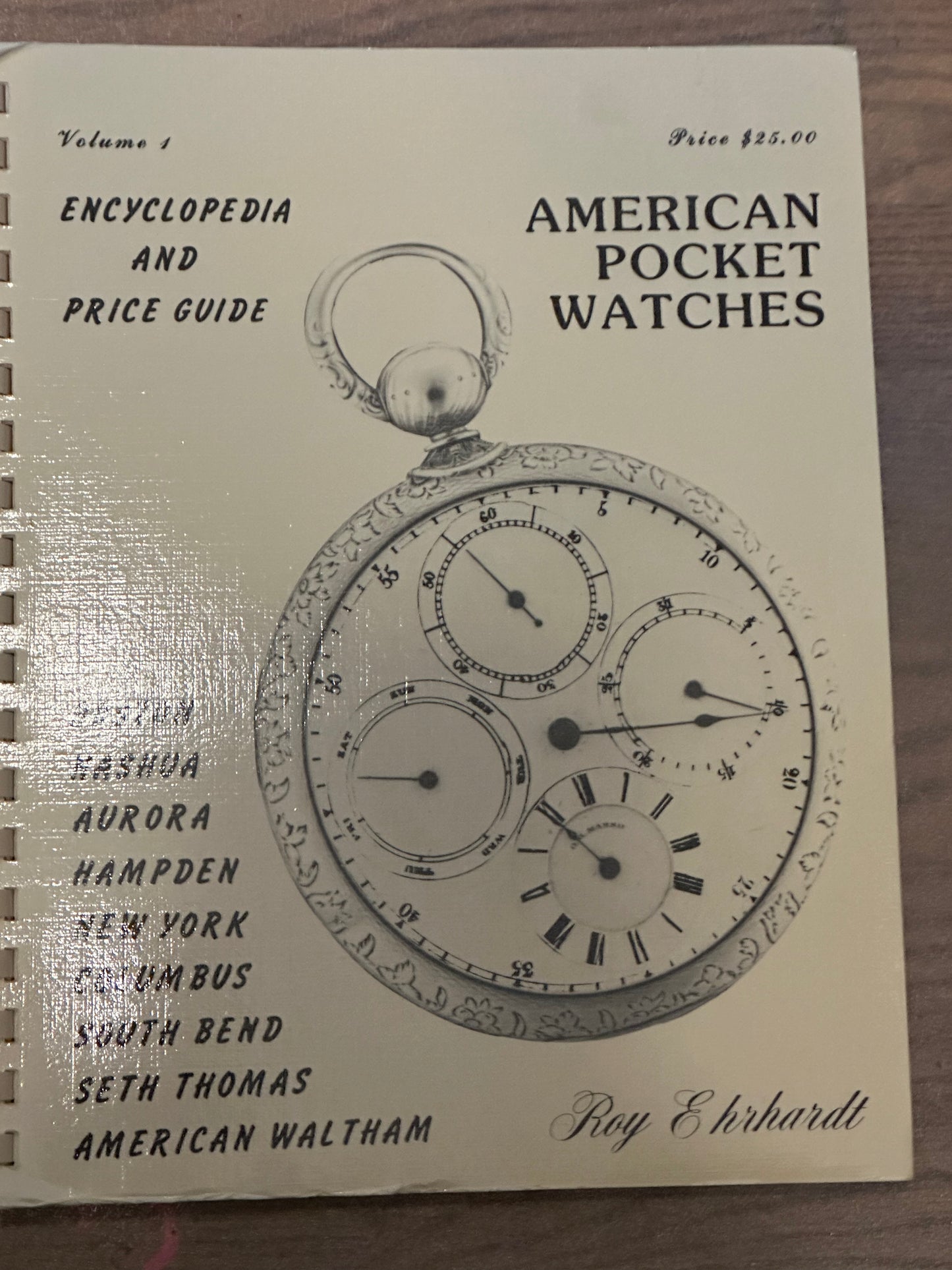 American Pocket Watch Encyclopedia & Price Guide 1982 Ehrhardt Signed by Author