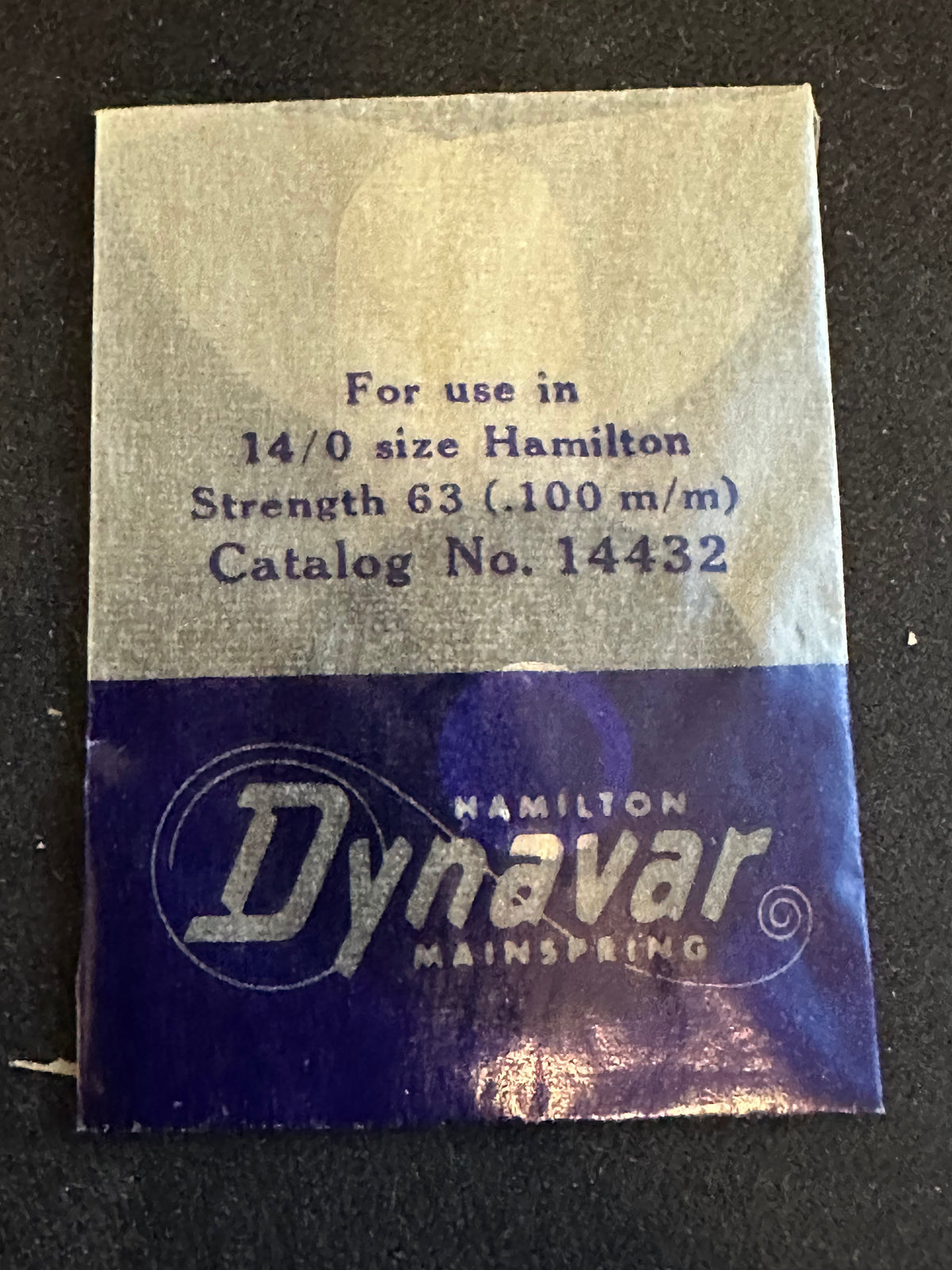 Hamilton Dynavar 14/0s Factory Mainspring No. 14432 - Alloy