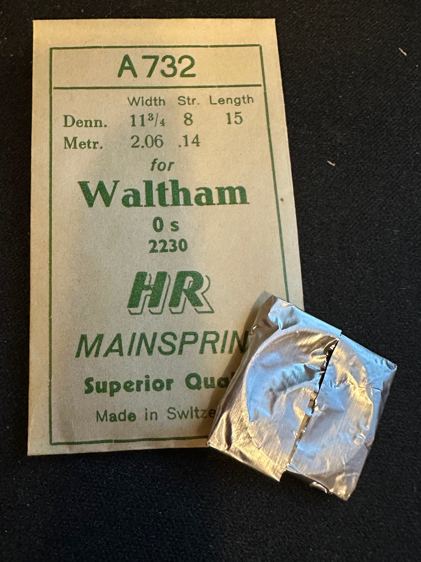 HR Mainspring A732 for Waltham 0s Factory No. 2230 - Steel