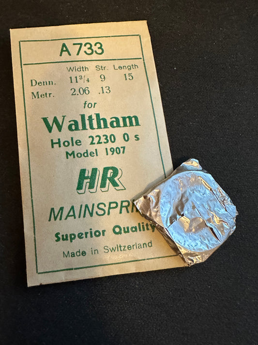 HR Mainspring A733 for Waltham 0s Factory No. 2230 - Steel