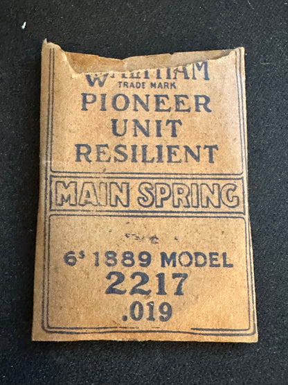 Waltham Factory Mainspring for 6s 1889 Model No. 2217 - Steel