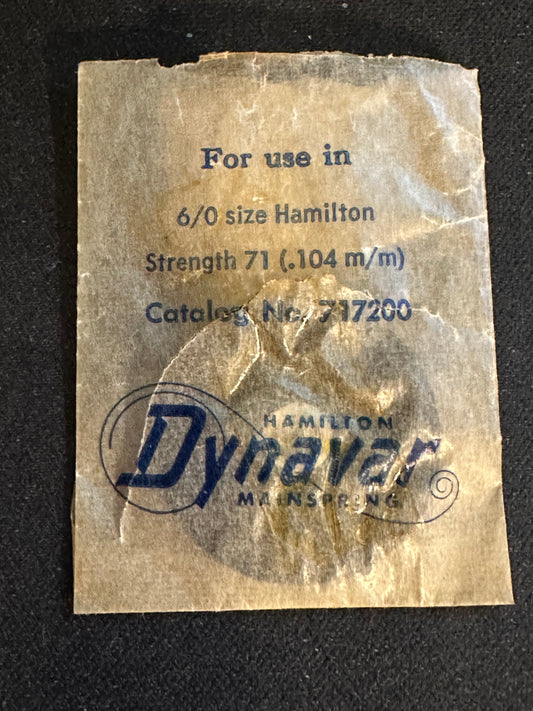 Hamilton Factory Mainspring for 6/0s Hamilton No. 717200 - Alloy