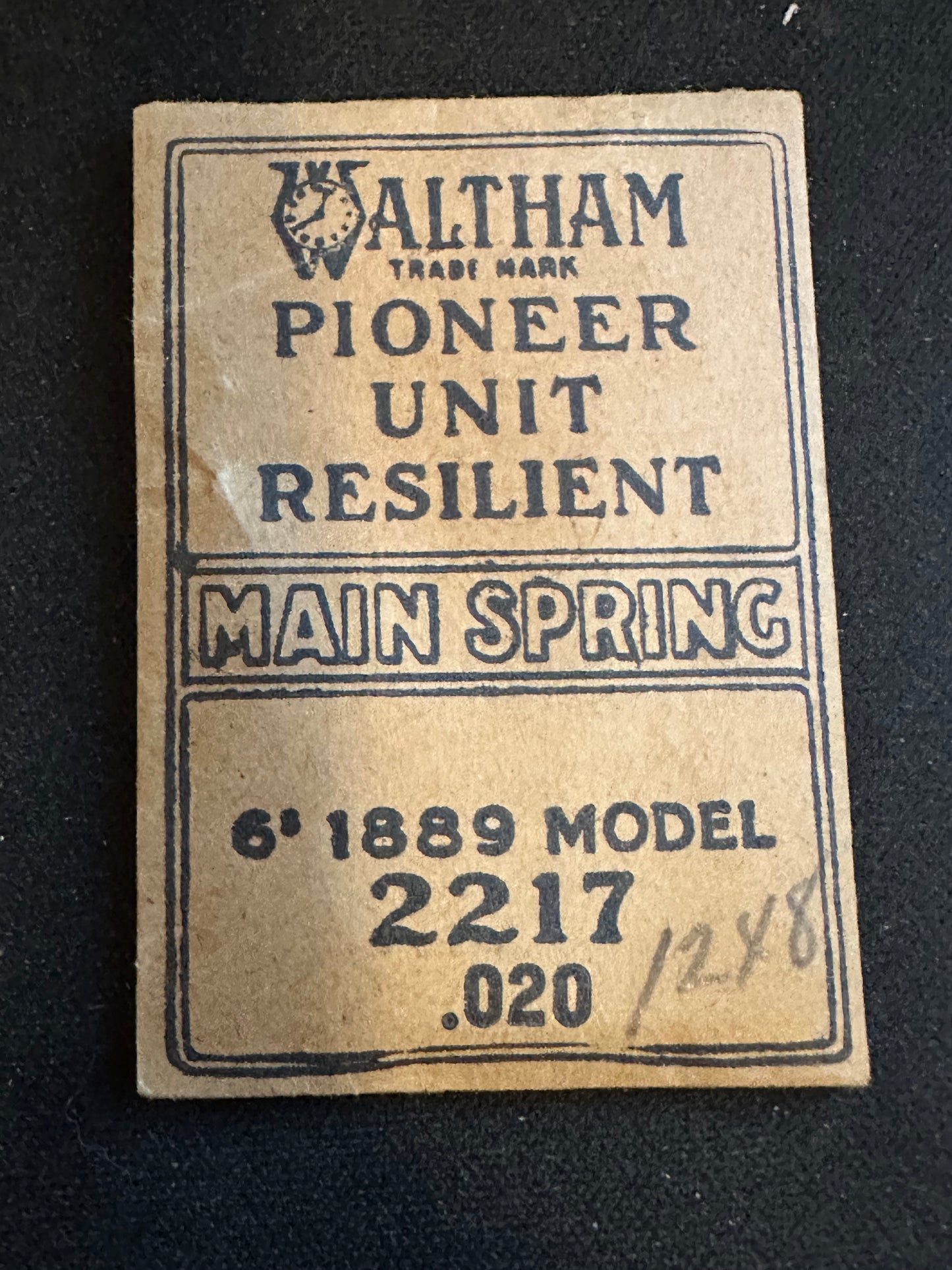 Waltham Factory Mainspring for 6s 1889 Model No. 2217 - Steel