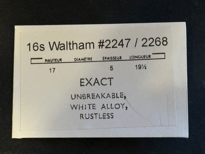 Waltham Mainspring for 16s Model 1945 No. 2247 / 2267 (EXACT) - Alloy