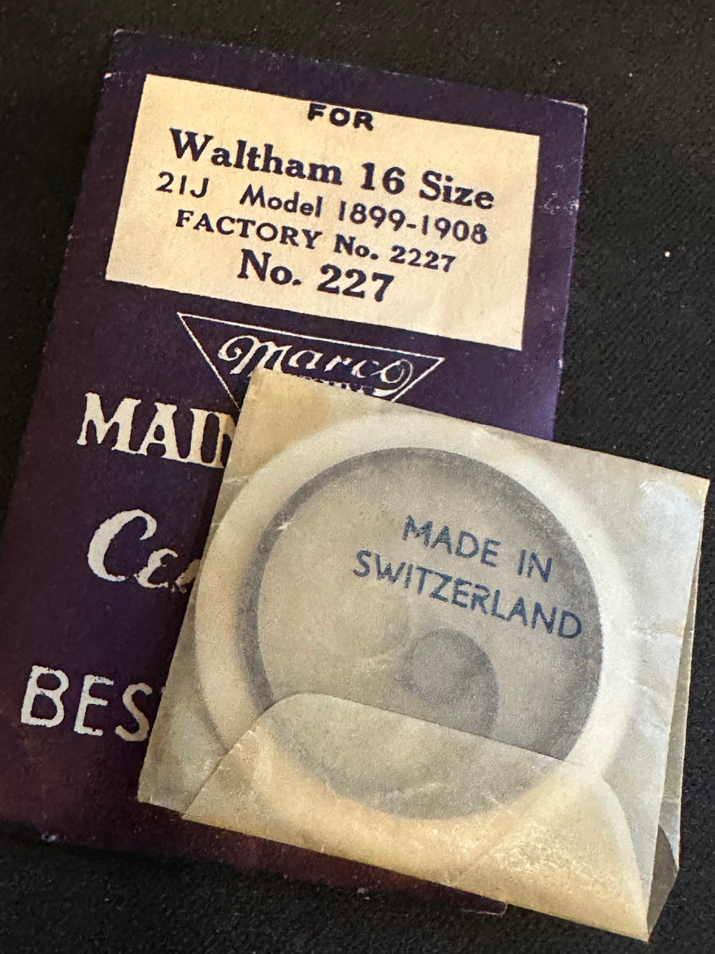 Marco Mainspring #227 for Waltham 16s 21j Factory No. 2227 - Steel