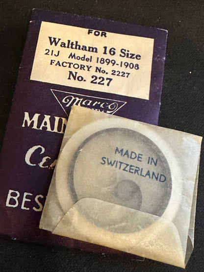 Marco Mainspring #227 for Waltham 16s 21j Factory No. 2227 - Steel