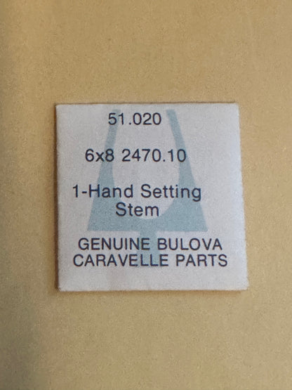 Bulova Factory set stem for Accutron Quartz 2470.10 - new in envelope