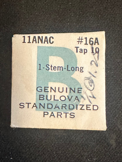 Bulova Factory LONG stem for caliber 11ANAC TAP 10 - new in envelope