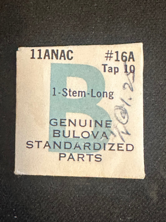 Bulova Factory LONG stem for caliber 11ANAC TAP 10 - new in envelope