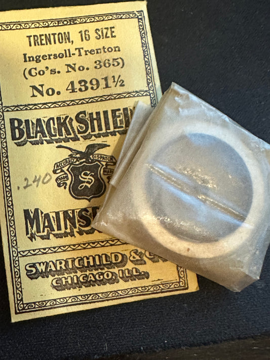 Swartchild Black Shield Mainspring #4391½ for 16s Ingersoll Trenton No. 365 - Steel