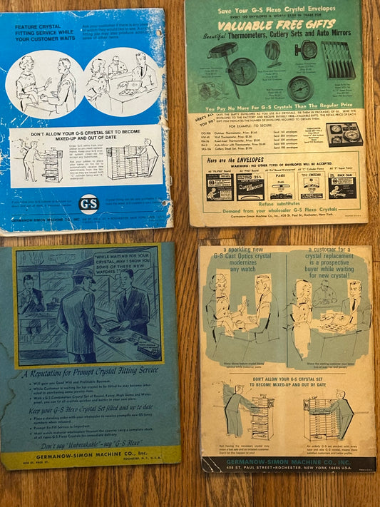 Lot of 4 GS Watch Crystal Catalogs from 1948 and beyond #'s 48, 60, 65 & 201