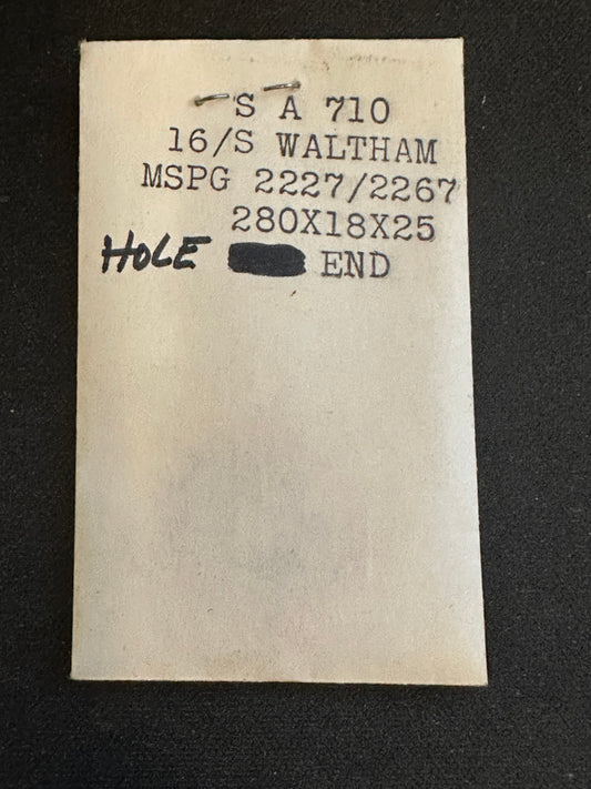 Alloy Mainspring for 16s Waltham No. 2227 / 2267 (SA 710)
