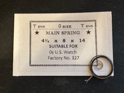 Star Mainspring for 0s U. S. Watch Co No. 327 - Steel