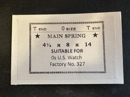 Star Mainspring for 0s U. S. Watch Co No. 327 - Steel