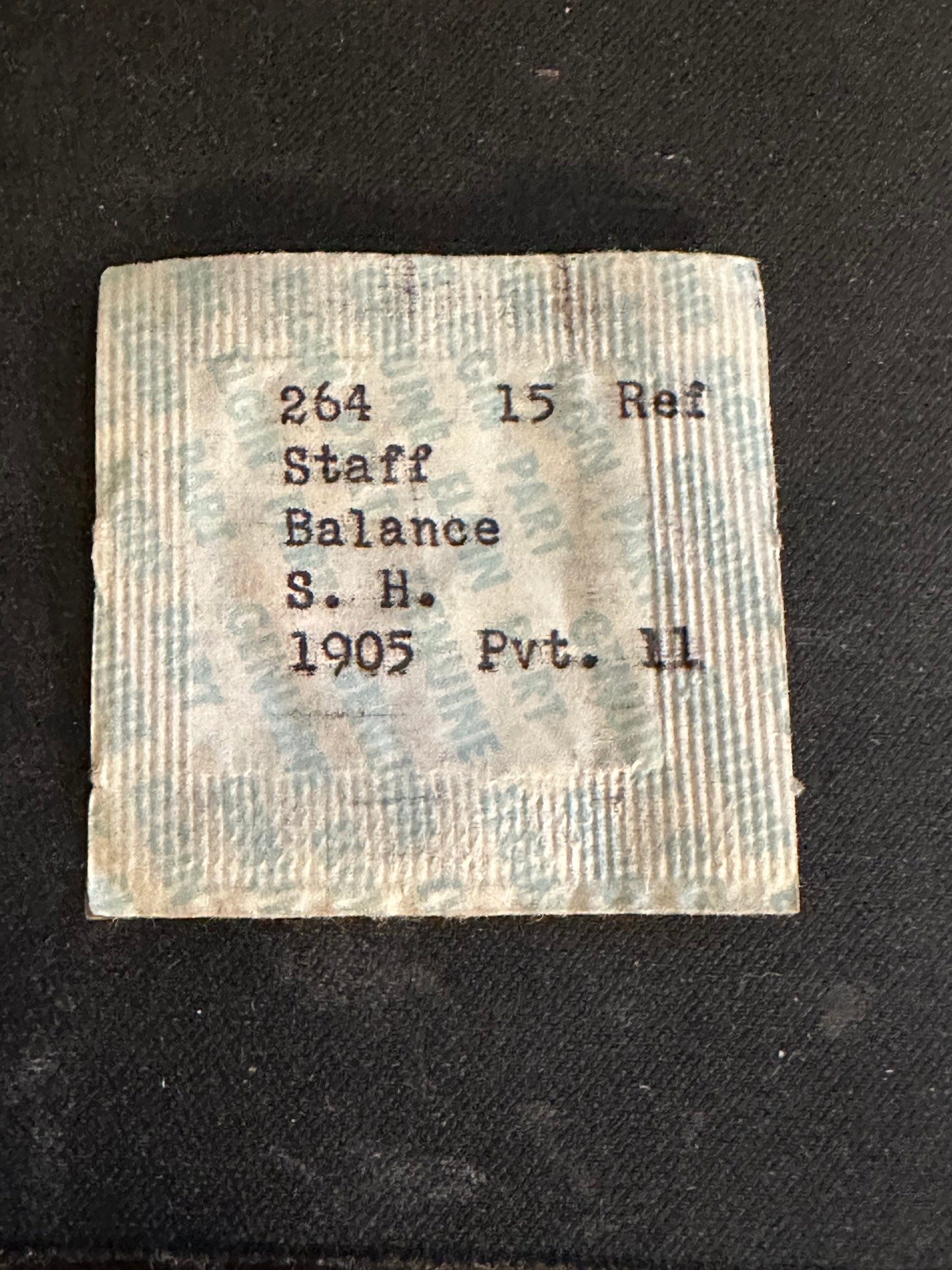 Elgin Factory Balance Staff for 12s / 14s movements, Pivot .11, No. 1905