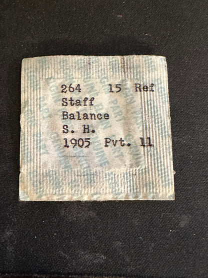 Elgin Factory Balance Staff for 12s / 14s movements, Pivot .11, No. 1905