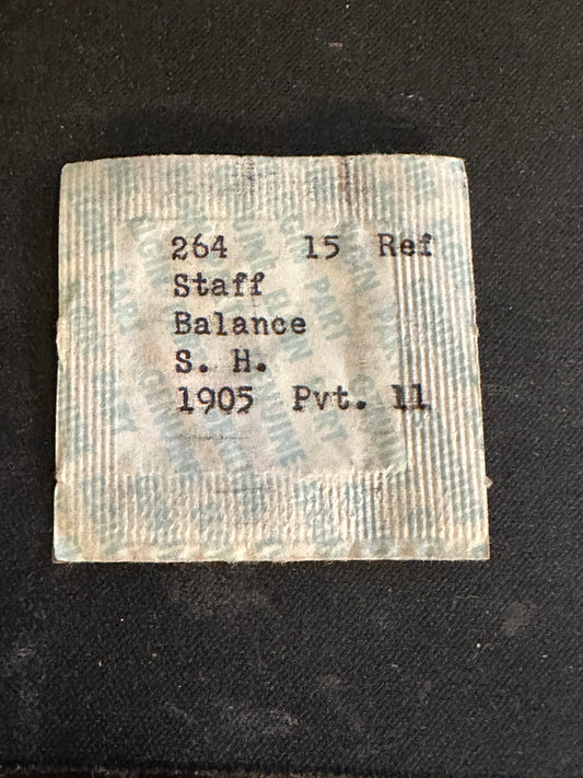 Elgin Factory Balance Staff for 12s / 14s movements, Pivot .11, No. 1905