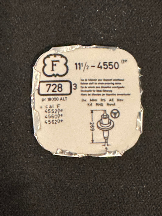 Ebauches SA Balance Staffs (3) for Felsa 11½ ligne caliber 4550 & variants - new