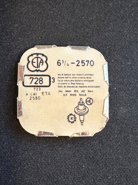 Ebauches SA Balance Staffs (3) for ETA 6¾ ligne caliber 2570 & variants - new