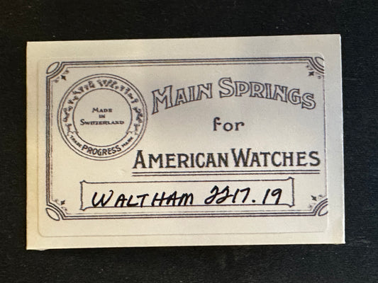 Progress Mainspring for 6s Waltham Factory No. 2217 - Steel