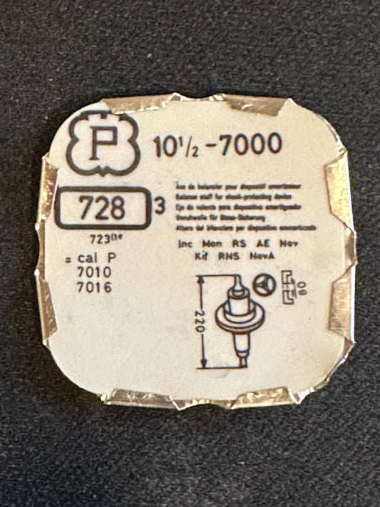 Ebauches SA Balance Staffs (3) for Peseux 10½ ligne caliber 7000 & variants - new