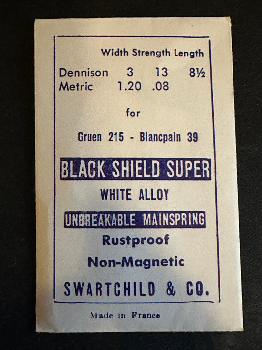 Swartchild Black Shield SUPER Mainspring for Blancpain 39 - Alloy